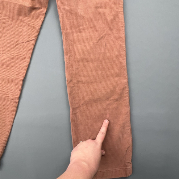 Faherty Brown Corduroy Pants Women 27 Relaxed Wide Leg Patch Pocket Casual - Picture 8 of 10